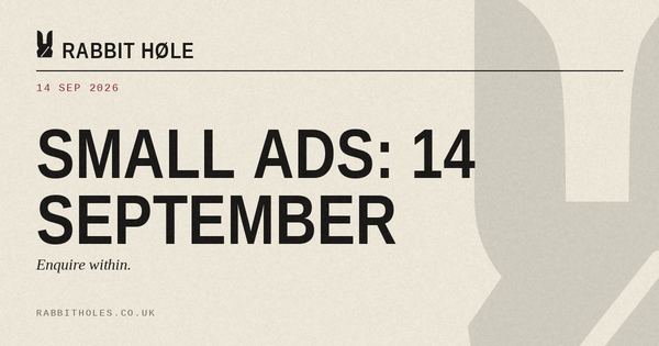 Small Ads, 14 Sep 2026: Small Ads: 14 September