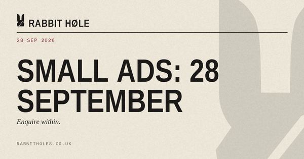 Small Ads, 28 Sep 2026: Small Ads: 28 September