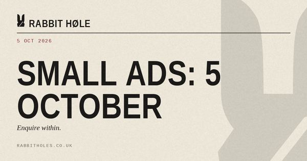 Small Ads, 5 Oct 2026: Small Ads: 5 October